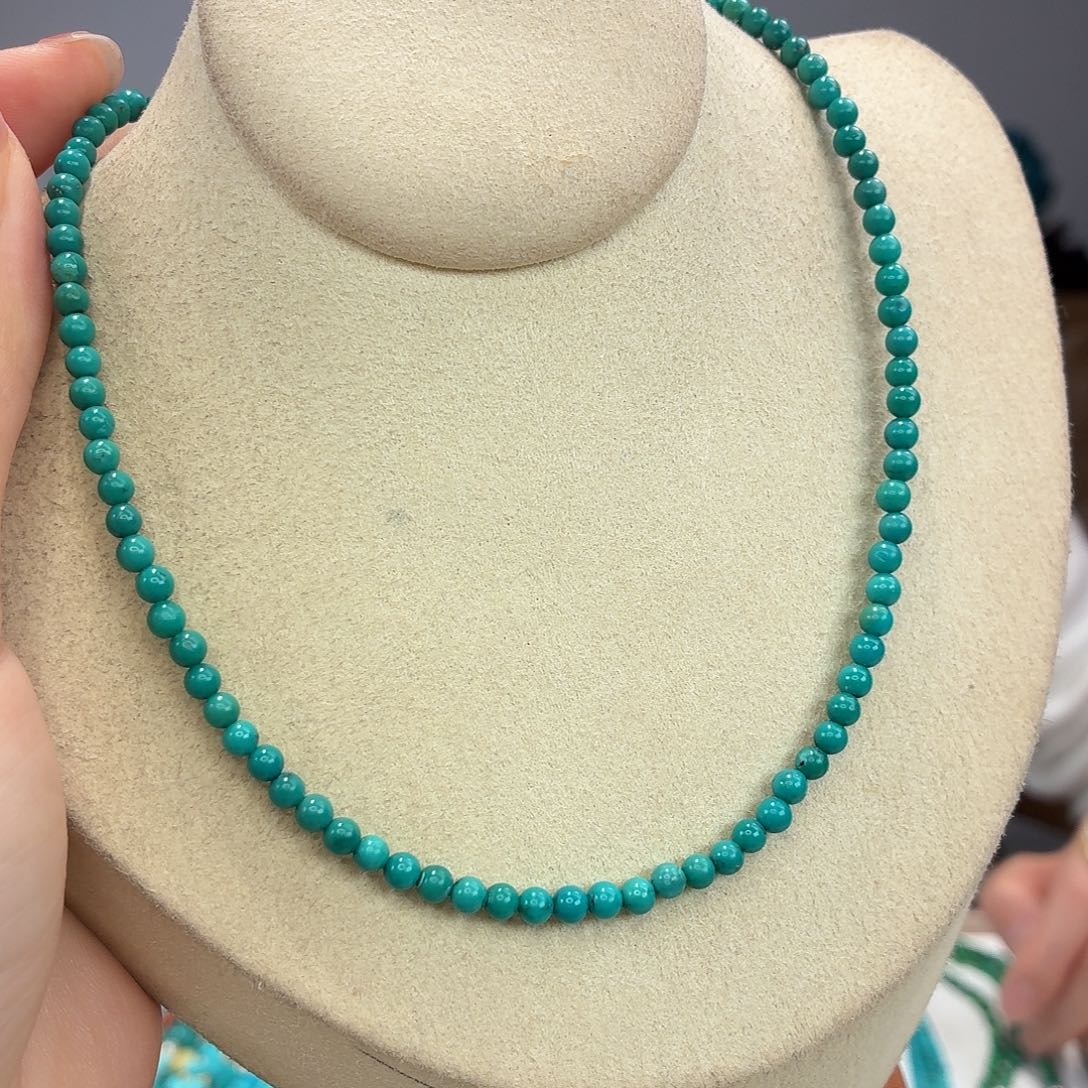 绿松石银S925镀金镶嵌颈饰