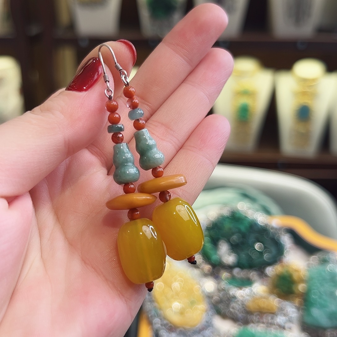 翡翠耳饰未镶嵌耳环