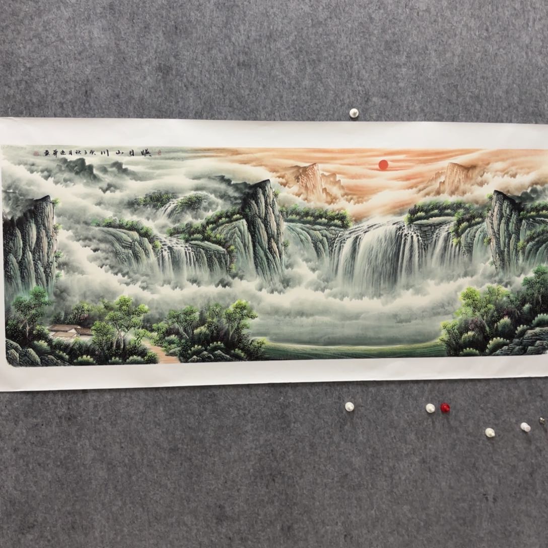 国画陆远华老师国画6尺青绿山水