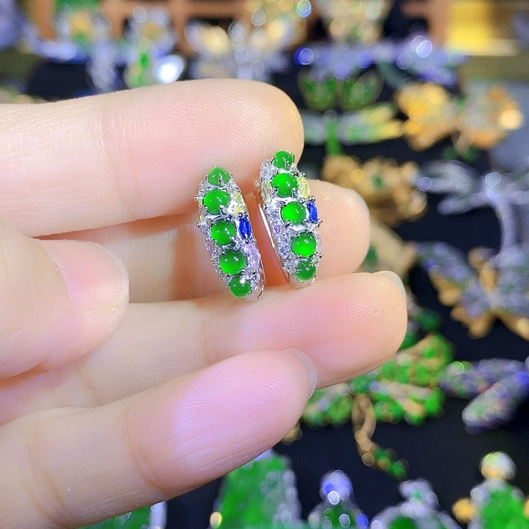 吊坠(不含链)银S925镶嵌翡翠