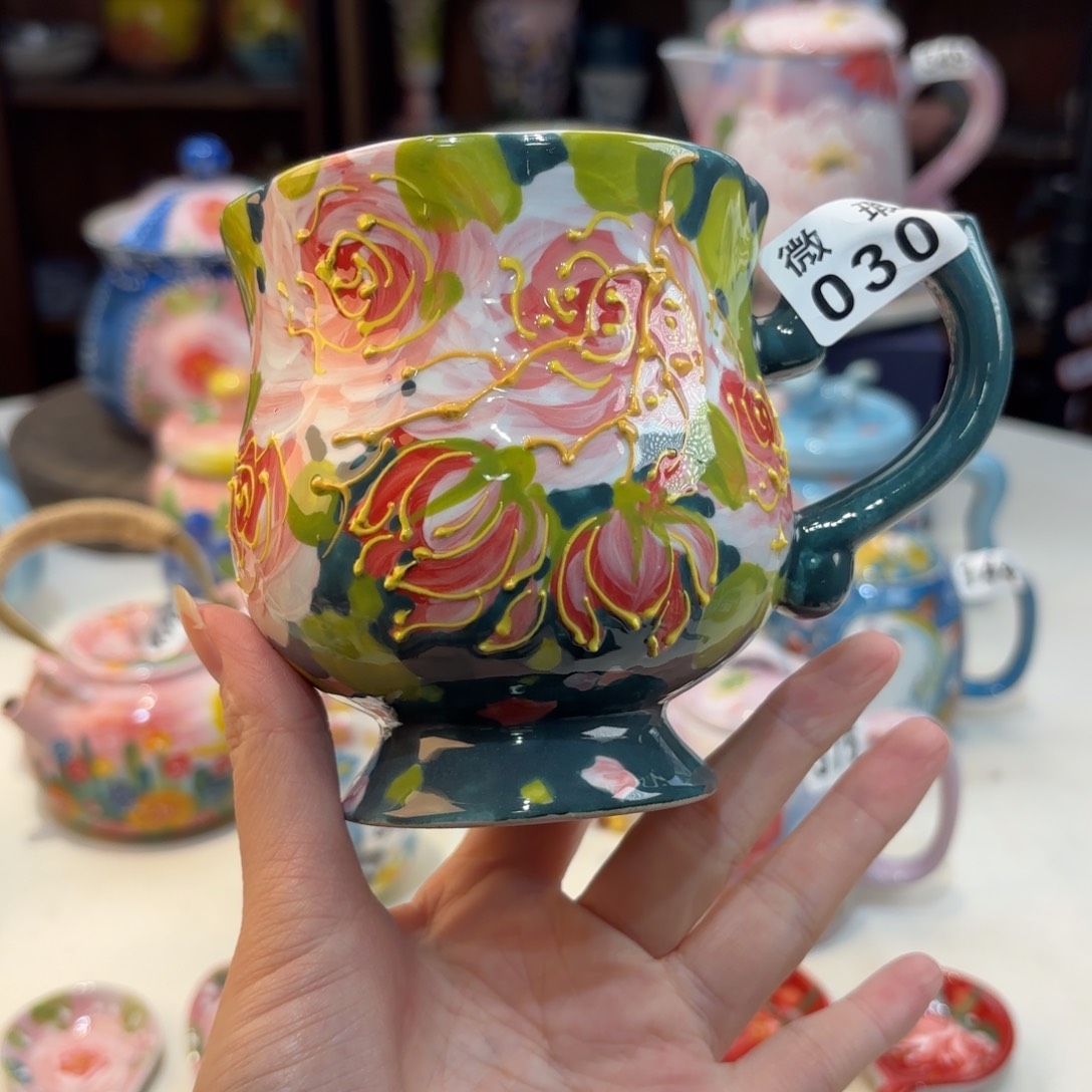 景德镇手绘高温釉下彩陶瓷茶具