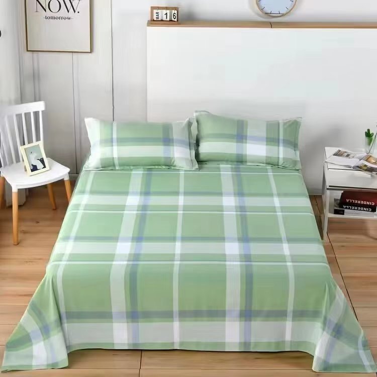 （0117）特厚老粗布床单吸汗透气2.45*2.45米（+－5公分）绿格