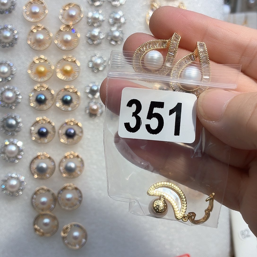 ****亮合金耳饰淡水珍珠