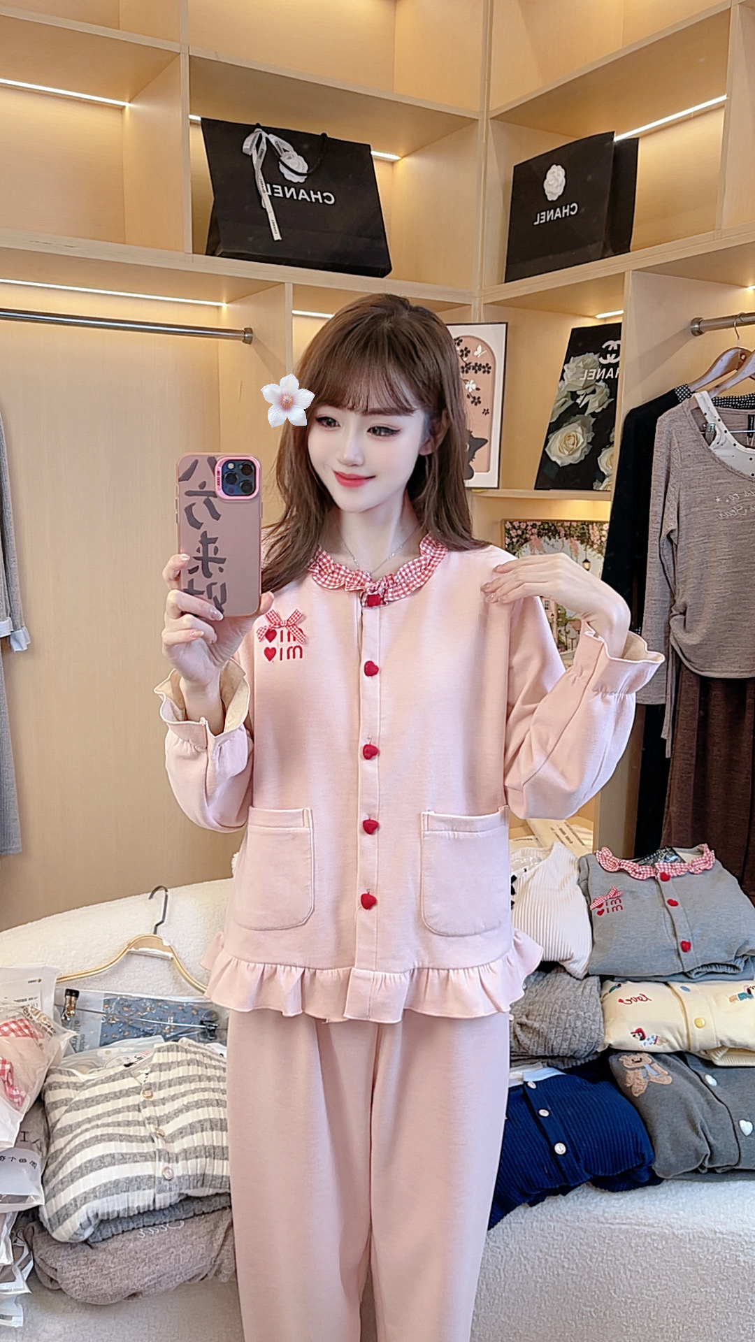 【5】品牌高货青沧 多款少量 品质睡衣女加绒加厚带胸垫家居服套装