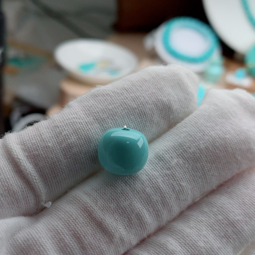 绿松石珠宝奇石未镶嵌11.3mm