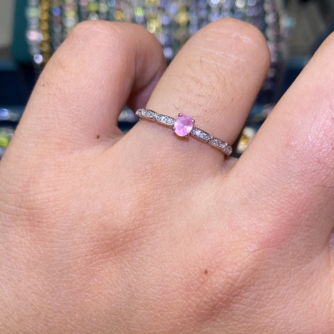 戒指尖晶石银S925镶嵌