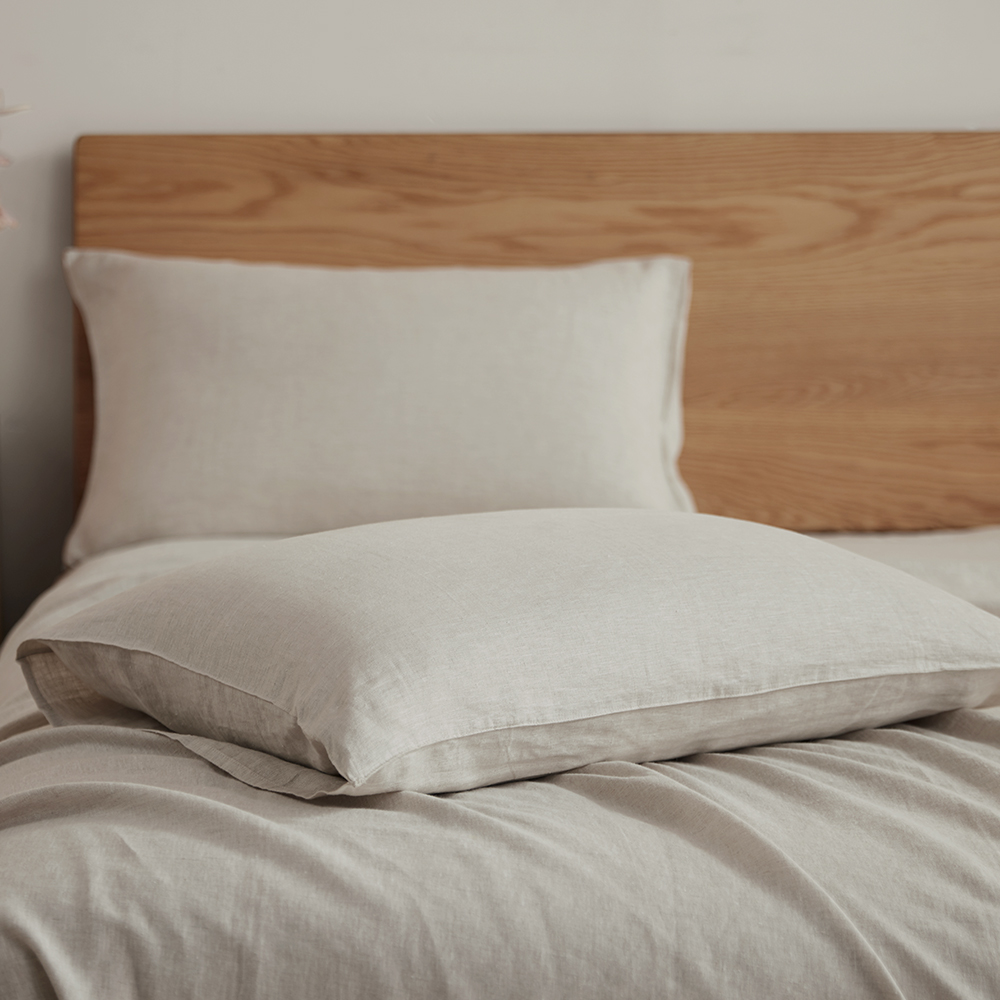 椒时【 14支100％汉麻双雨露麻枕套】简约干爽透气抑菌1对装有体验价