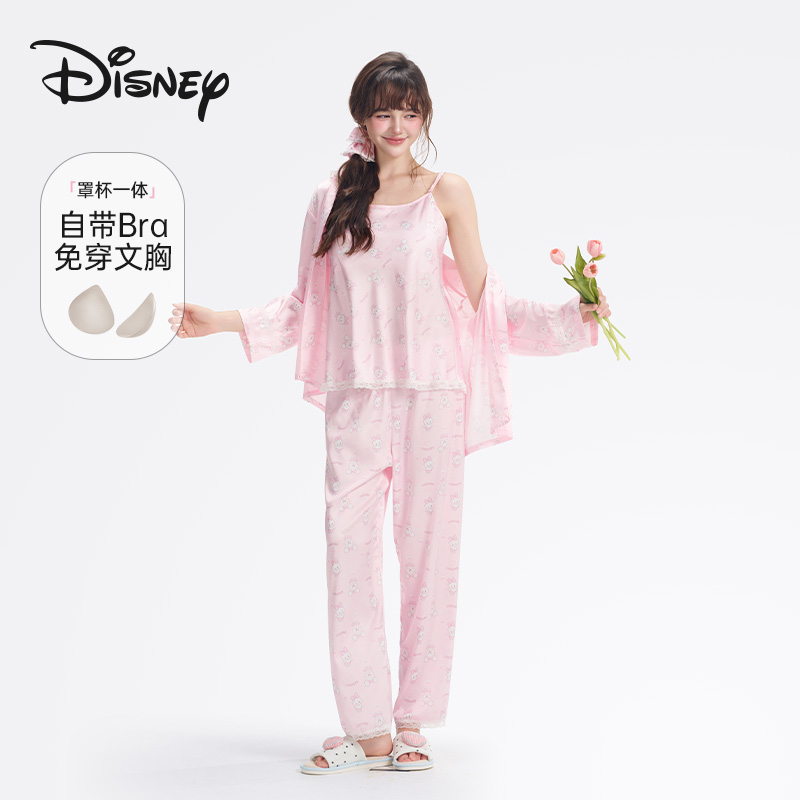【国家补贴】Disney/迪士尼春夏新款带胸垫三件套可外穿睡衣夏季
