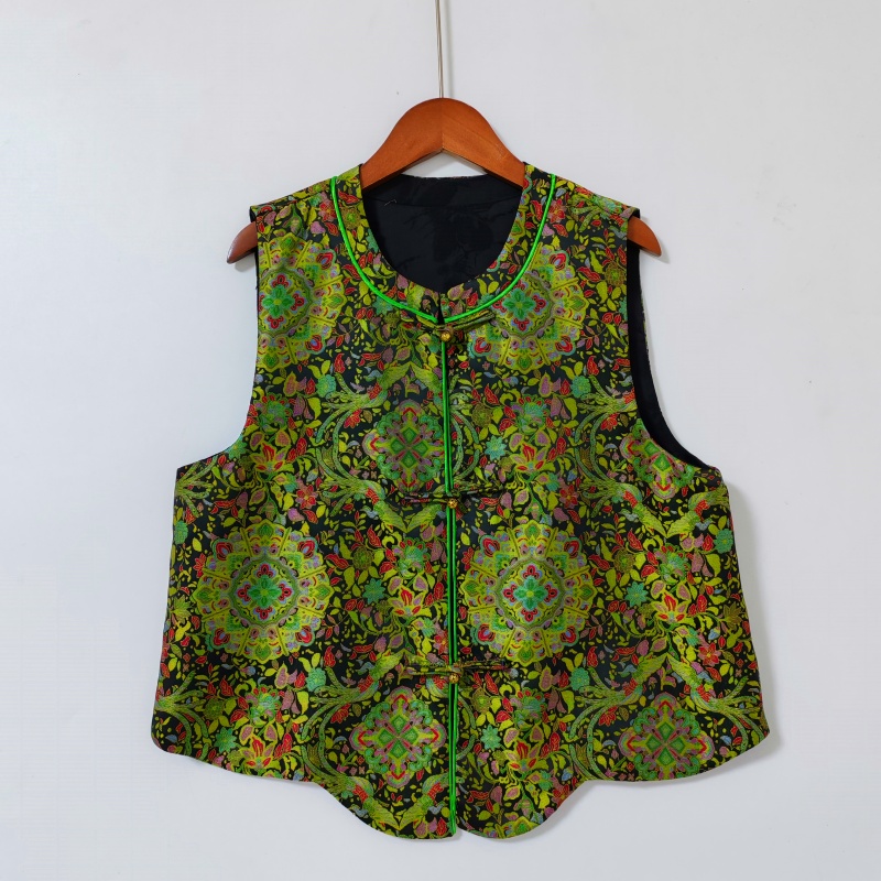 【绿野仙踪】新中式国风马甲新款宋锦织花时尚百搭洋气马夹女上衣