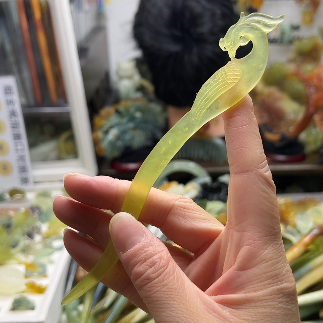 蛇纹石玉发饰合金
