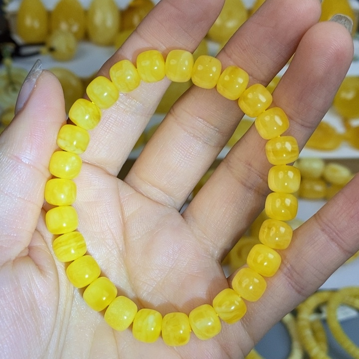 蜜蜡手链未镶嵌天然无优化琥珀蜜蜡