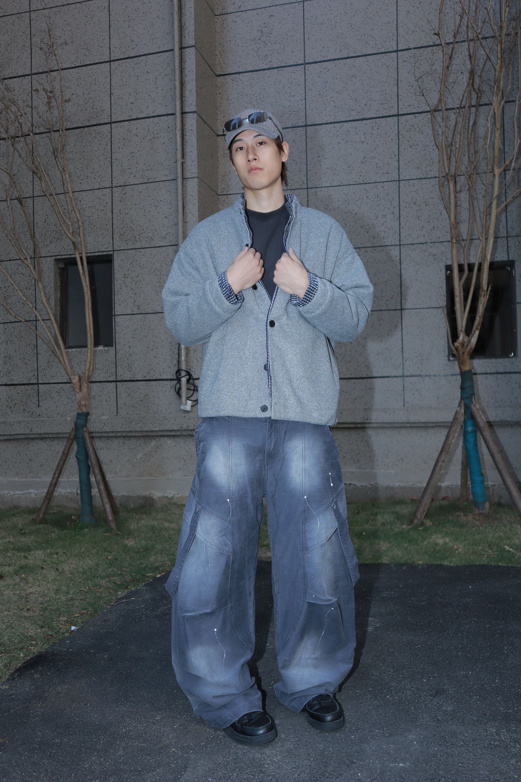 Different Hygg | “shui水洗做旧泼墨工装直筒休闲裤