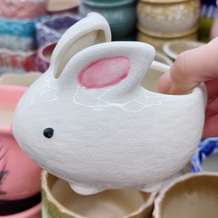 多肉绿植陶瓷花盆9.9包邮，有孔