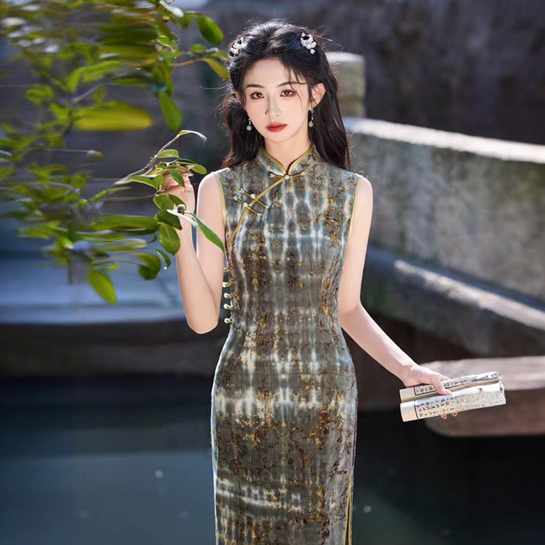 [浮生若梦]新中式夏季少女气质优雅旗袍清新日常可穿长款复古网红