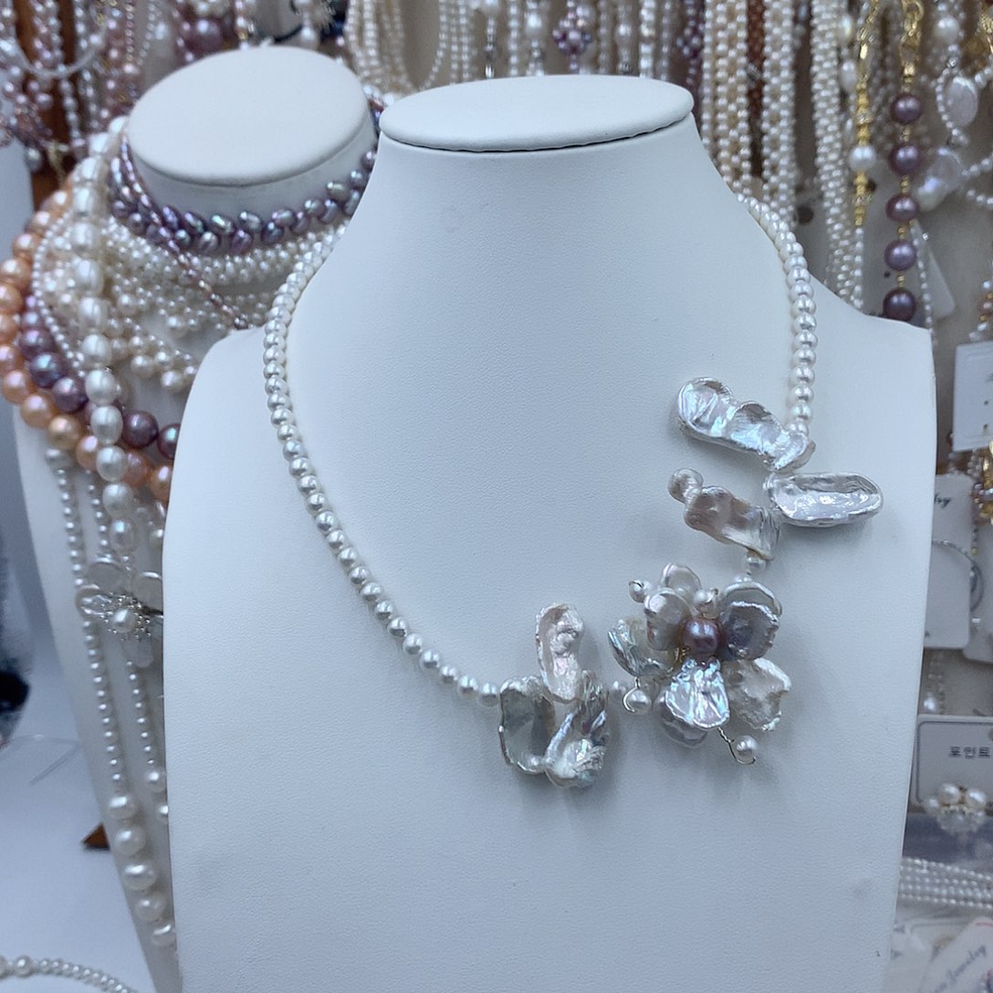 耳饰银S925镶嵌淡水珍珠