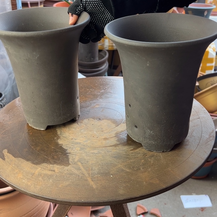 紫砂宜兴紫砂花盆18+18素面兰花盆