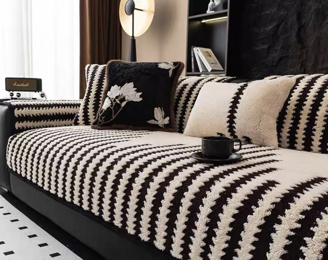 轻奢高级感防滑舒棉绒沙发垫冬季保暖加厚沙发套罩