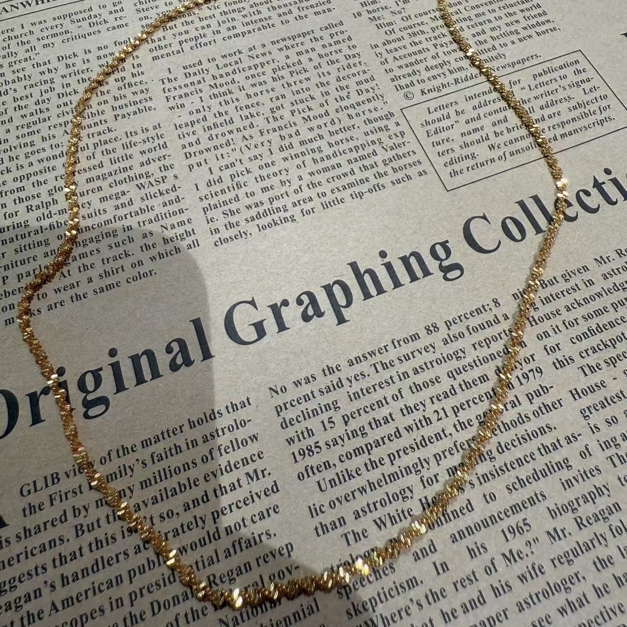 【粉丝福利】精美双水波纹链锁骨链(长度45cm)B4