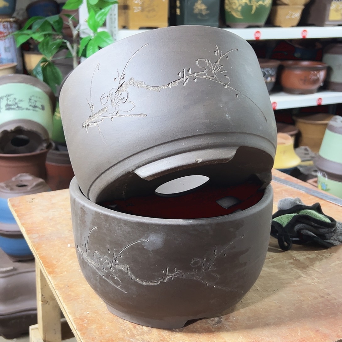 25+25黑泥球盆花盆