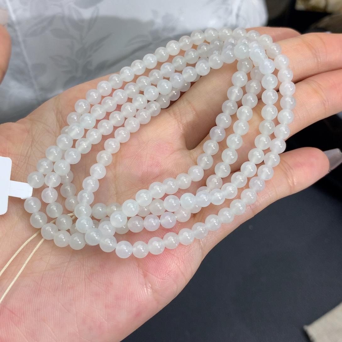 翡翠手链未镶嵌卡4.3冰胶白冰项链