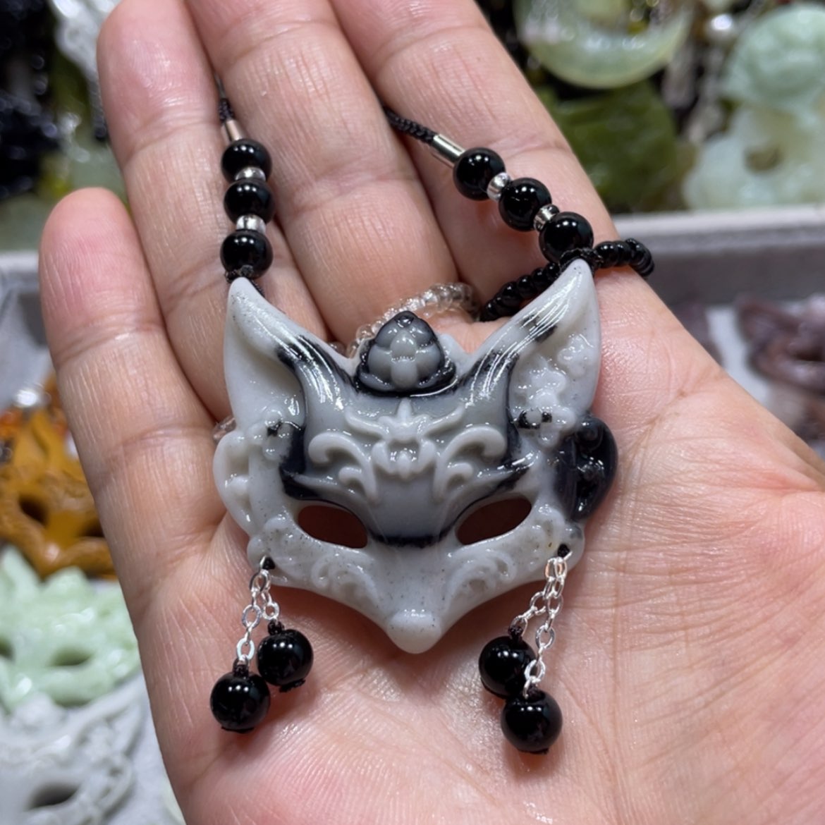 【闪购商品】蛇纹石玉颈饰合金5吊坠