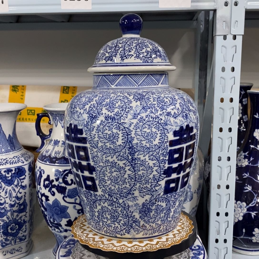 瓶两个将军罐花瓶摆件