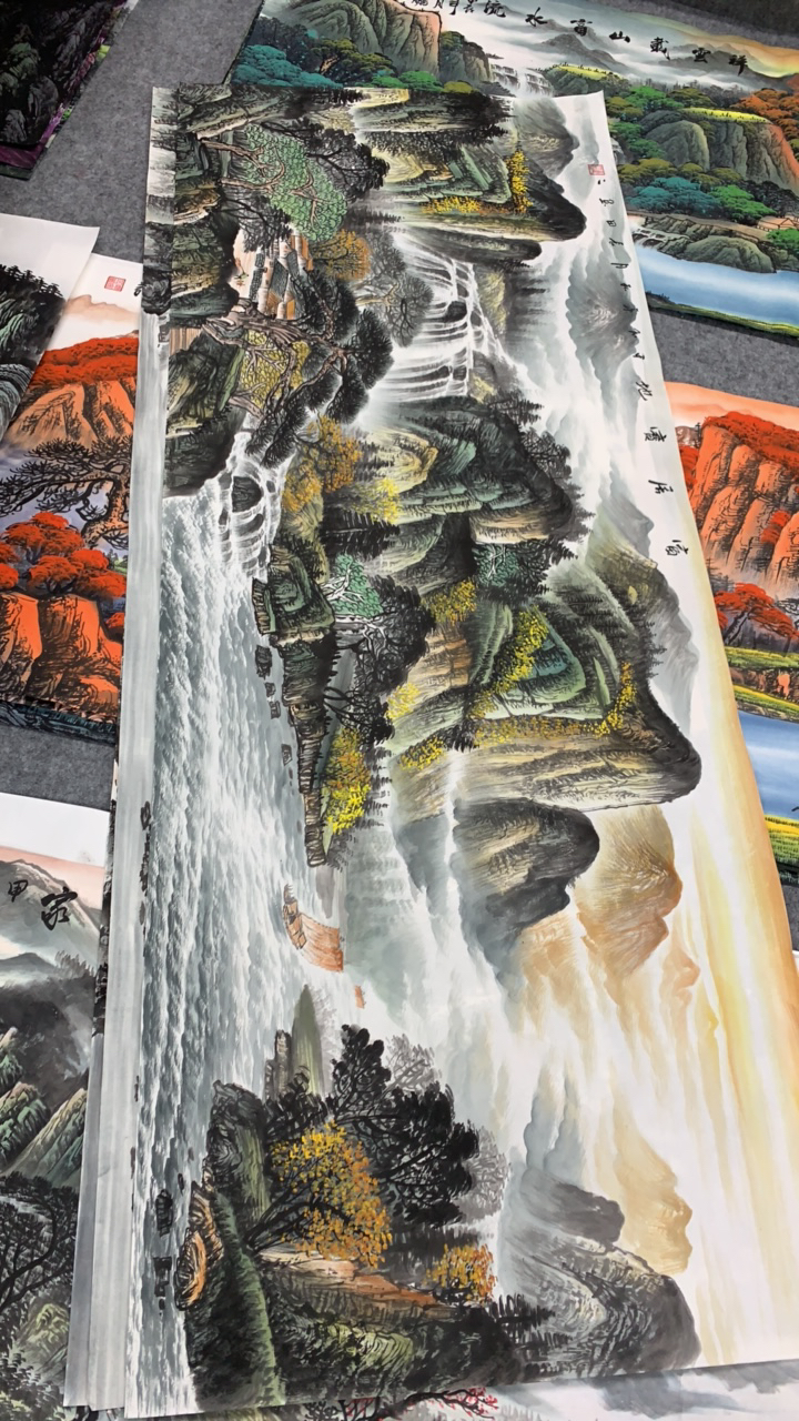 《福居宝地》 画芯尺寸：180cm*70cm山水画客厅办公室挂画