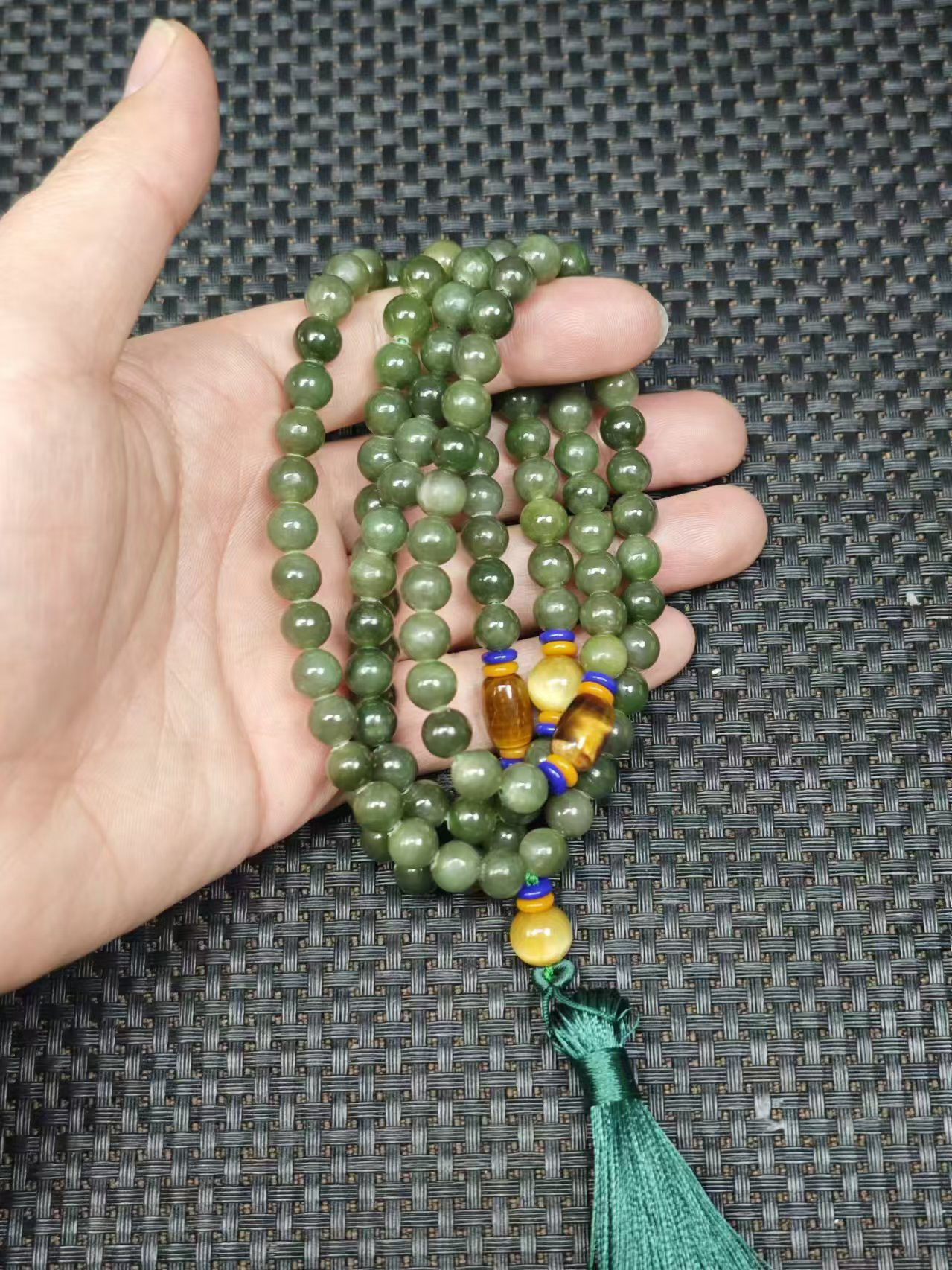 天然和田玉老料碧玉108颗1.30清货3