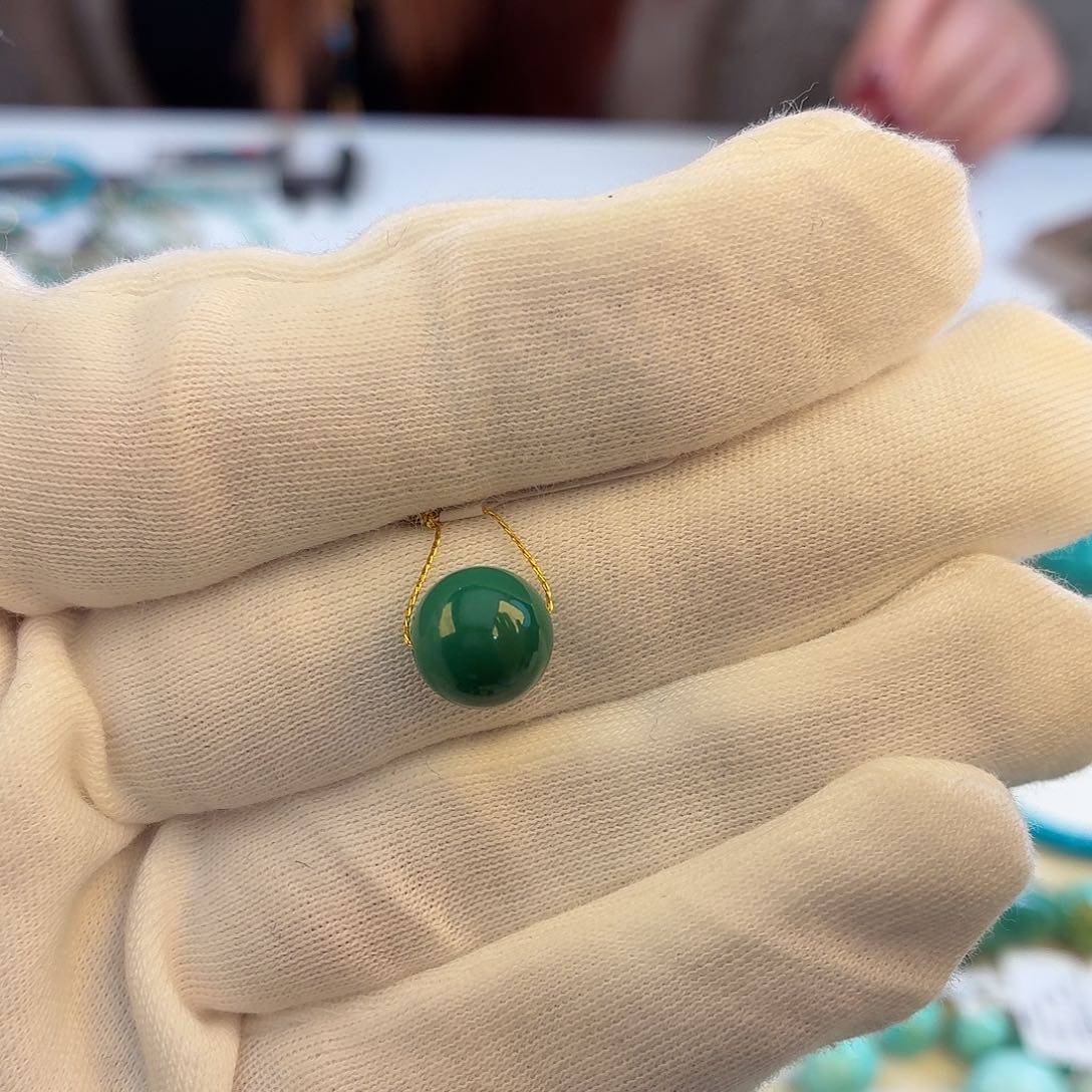 绿松石未镶嵌挂件9.4mm