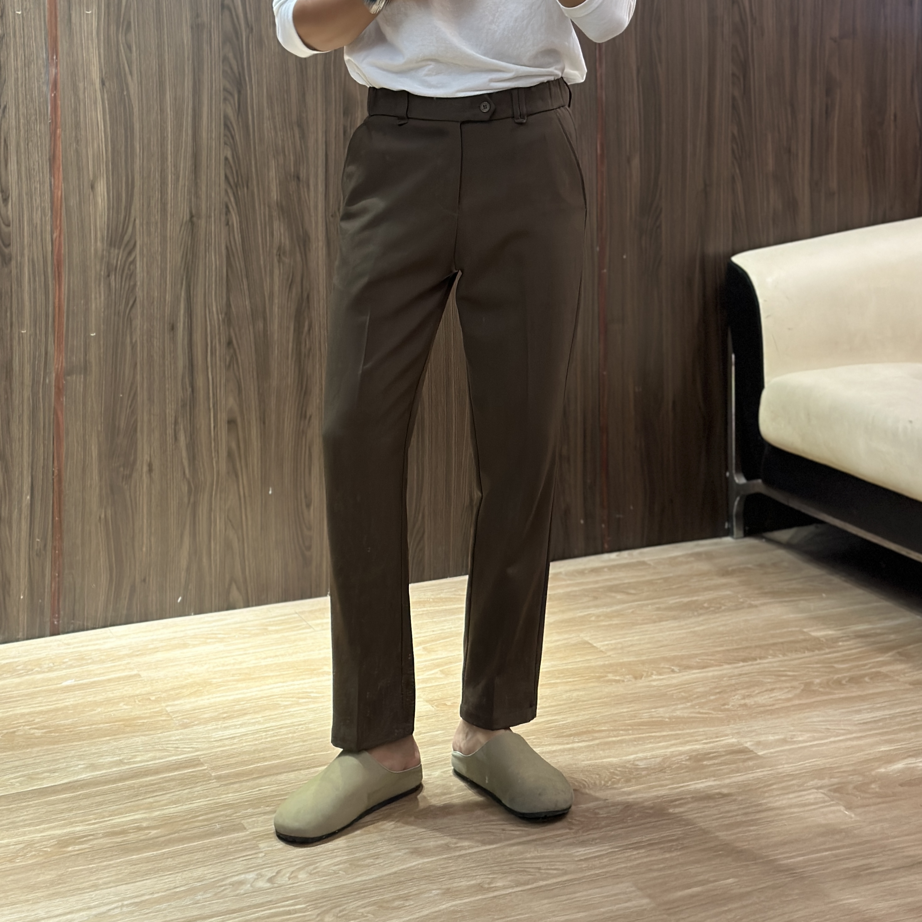 Yang • X • S 男士纯色休闲西裤百搭时尚直筒长西裤微修身西装裤
