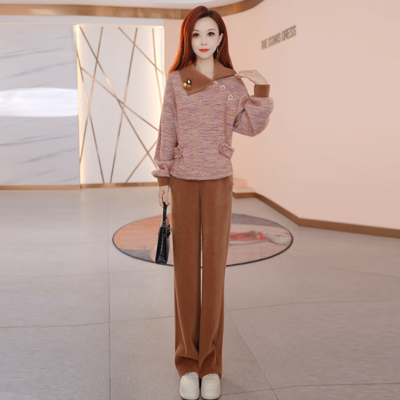 【两件套】秋季新款时尚洋气减龄休闲显瘦气质修身百搭女装套裤女