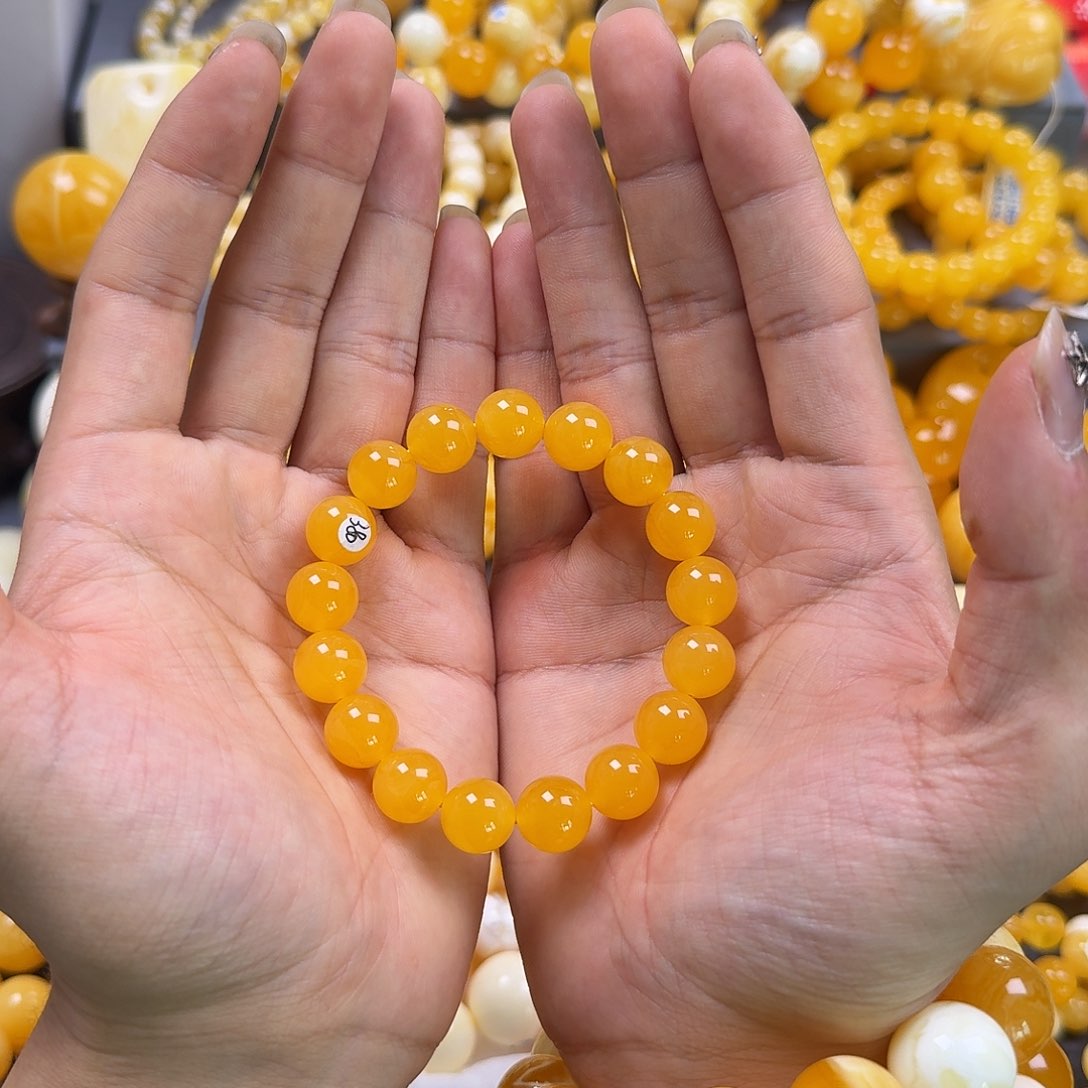 琥珀珠宝奇石未镶嵌同料12mm