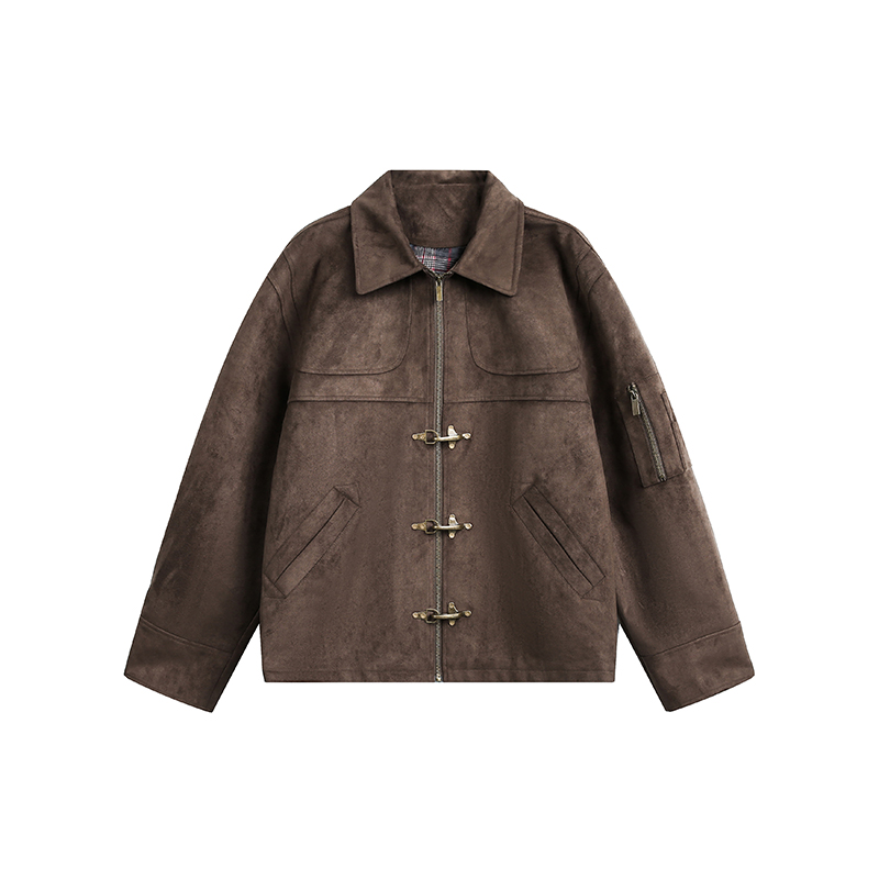 琥珀流光游牧风飞机扣夹克男款秋冬新款复古vintage美式短款外套