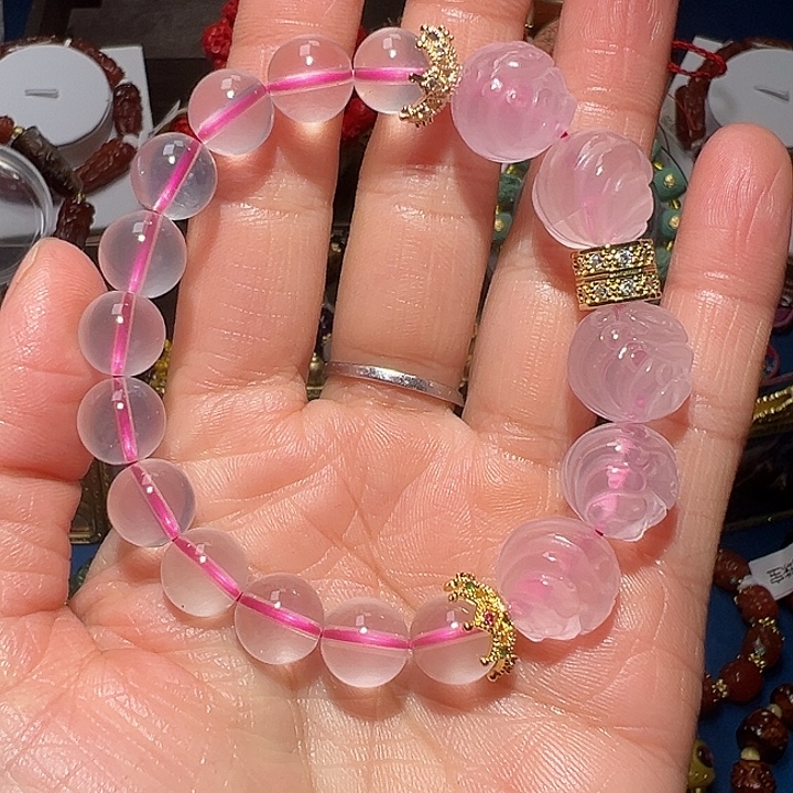 白玉菩提吊坠手串