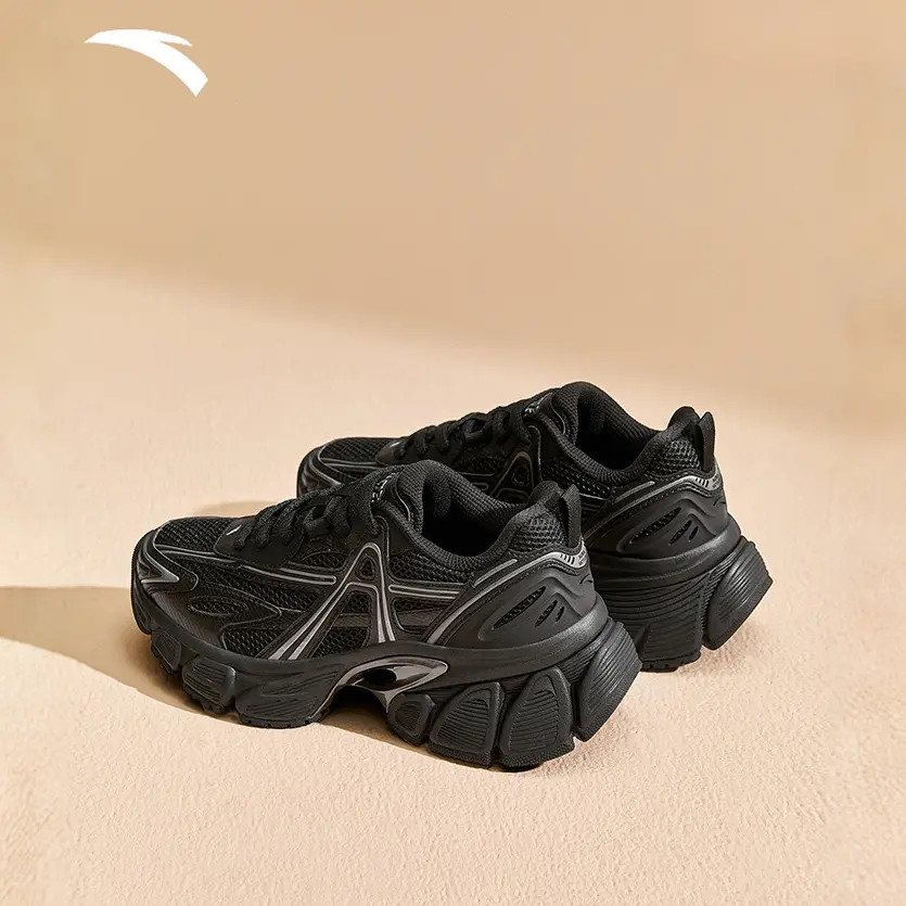 安踏天阙秋冬厚底黑色时尚国庆百搭休闲增高女款老爹鞋潮流运动鞋