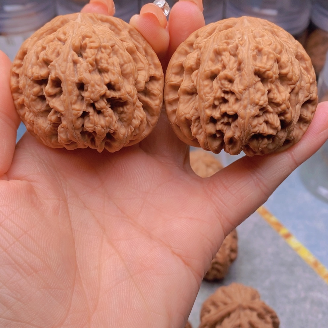 清***为核桃文玩核桃手把件粗筋49