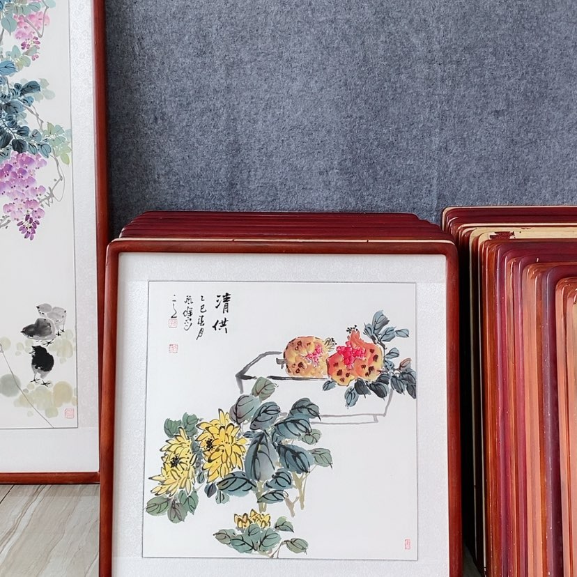 【闪购商品】国画书画作品带框65×65厘米