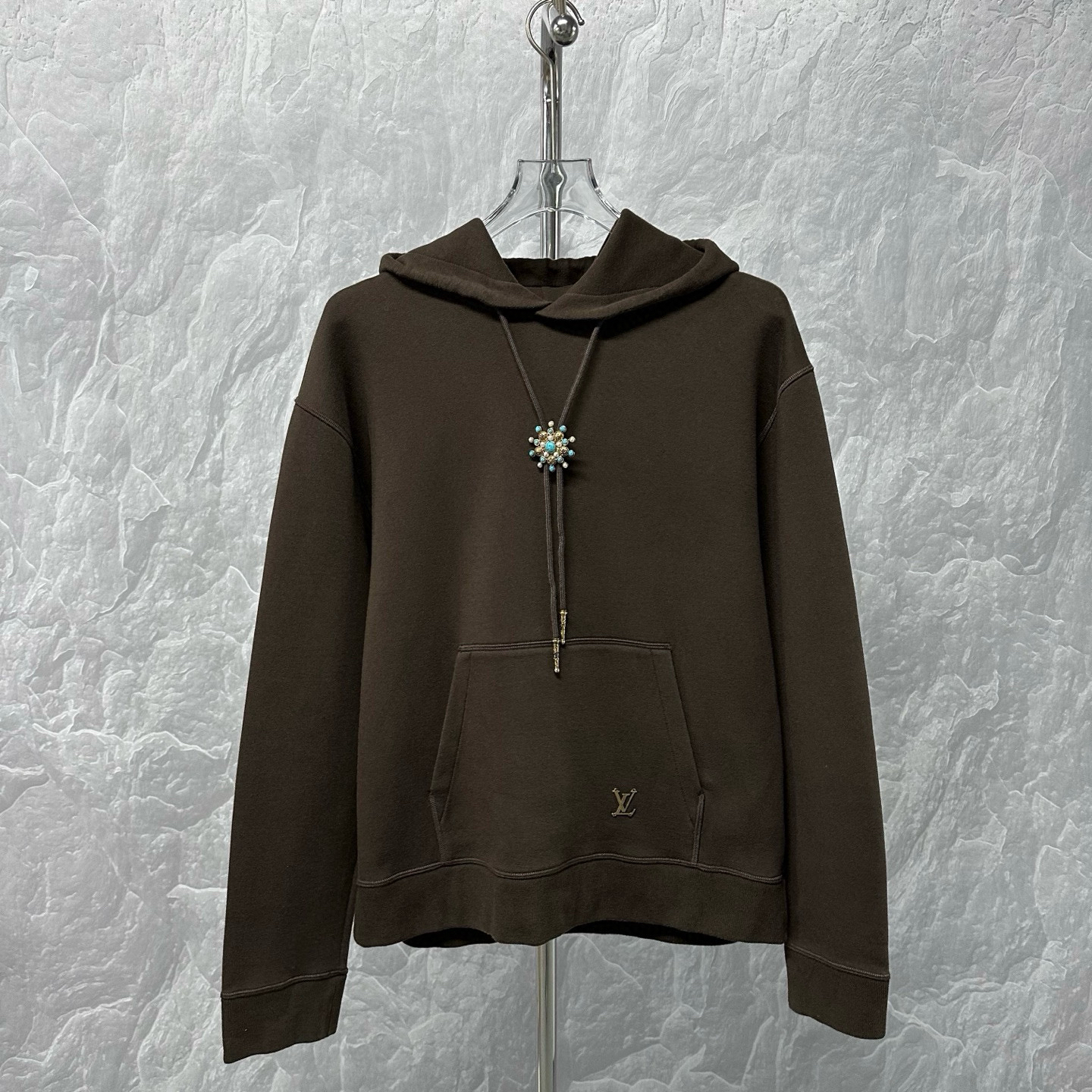 未使用 LouisVuitton/路易威登 FW24绿松石太阳花卫衣L码O00157