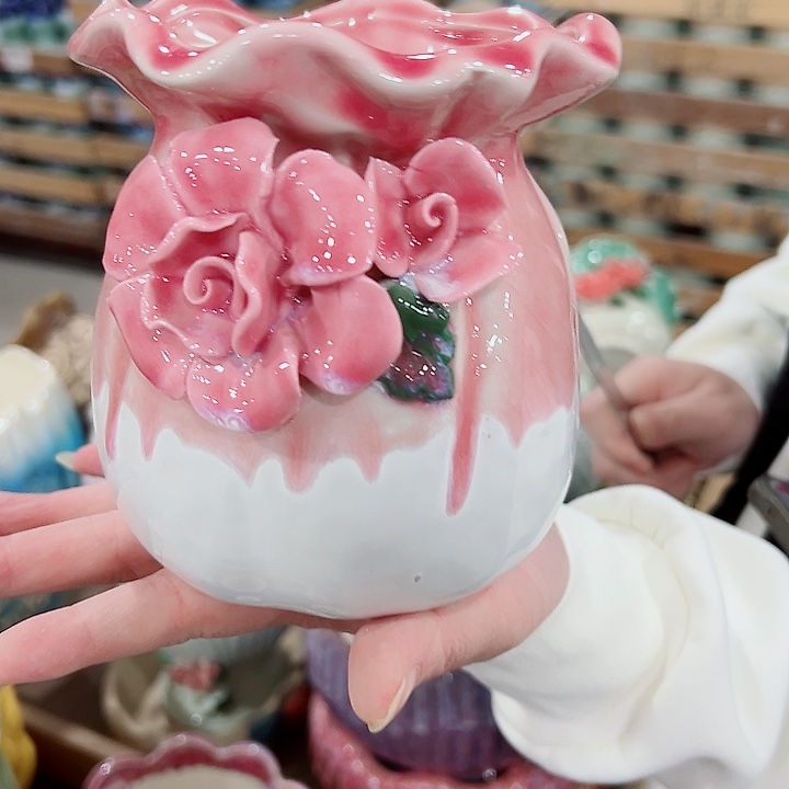 有孔.凑满10元发货多肉陶瓷花盆！