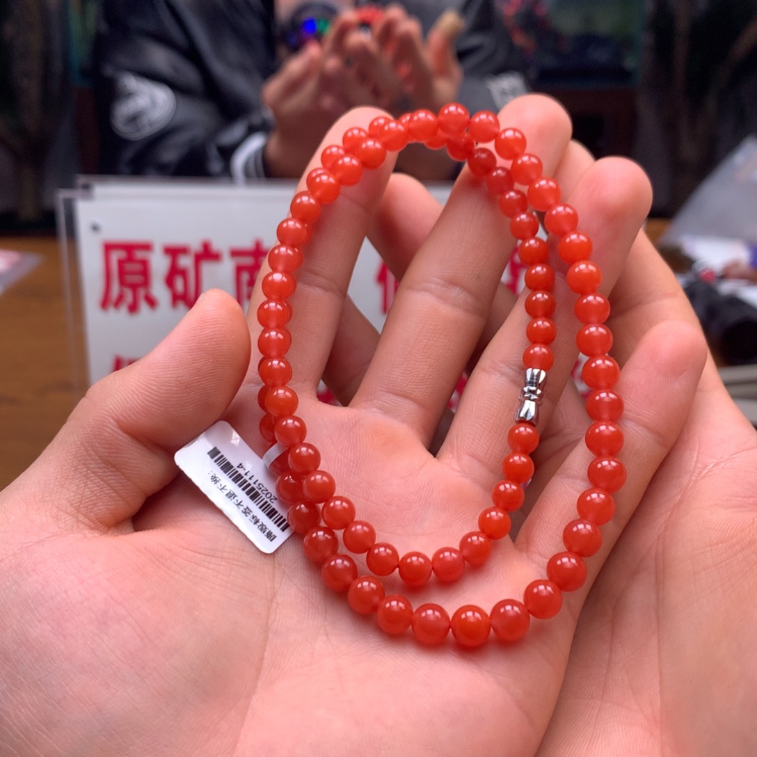 南红玛瑙滴水洞项链6+㎜未镶嵌2025111-4