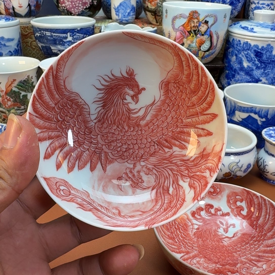 双***生陶杯子景德镇全手工手绘陶瓷