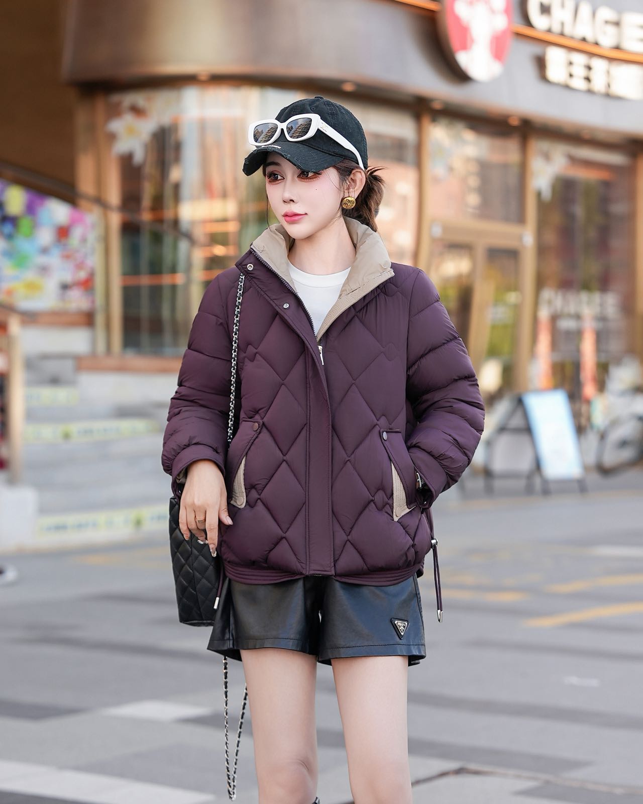 时尚洋气棉服连帽服女2025秋冬新款加厚保暖棉服外衣2519