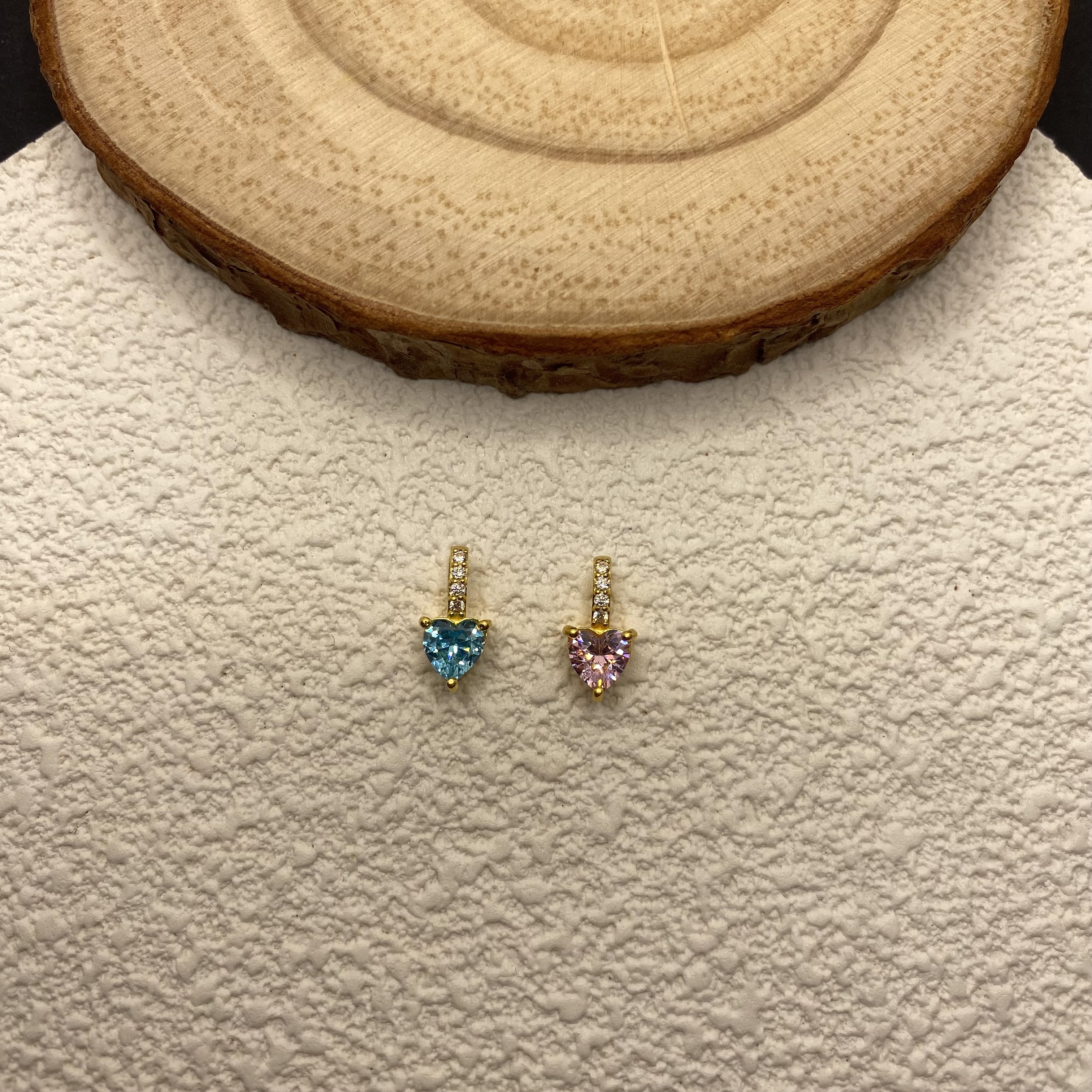 【金喜圆】足金999 古法镶嵌爱心提溜吊坠/带证书钢印