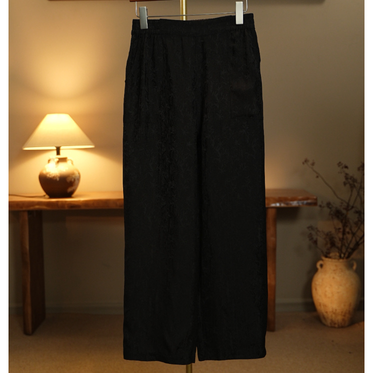 【海棠醉日香云纱直筒裤】中式国风香云纱直筒裤3556