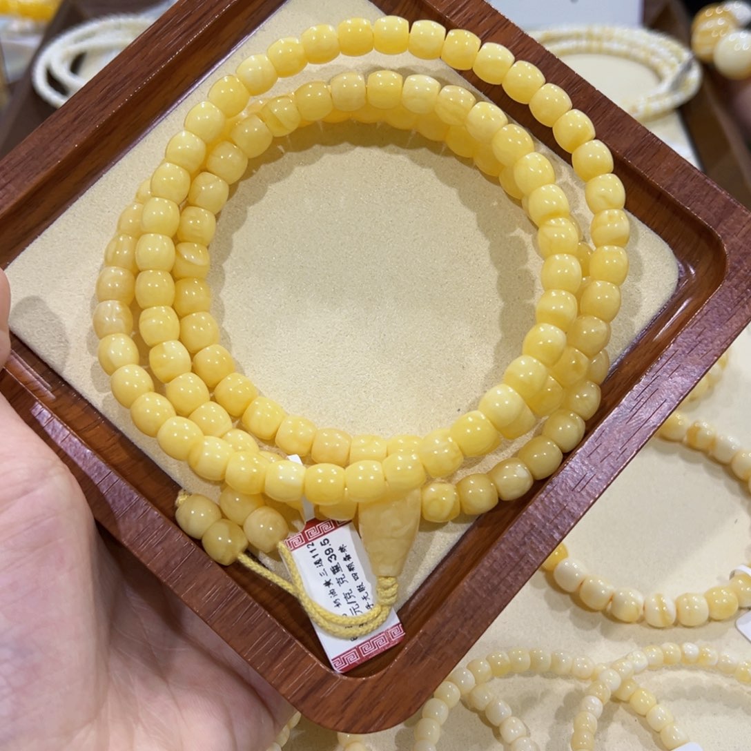 蜜蜡手链未镶嵌5**88m满蜡直切