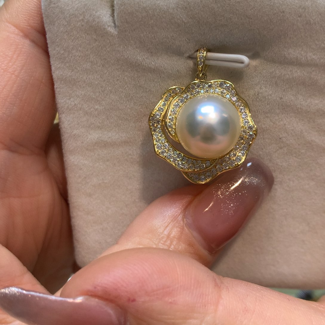 海水珍珠颈饰银S925镶嵌