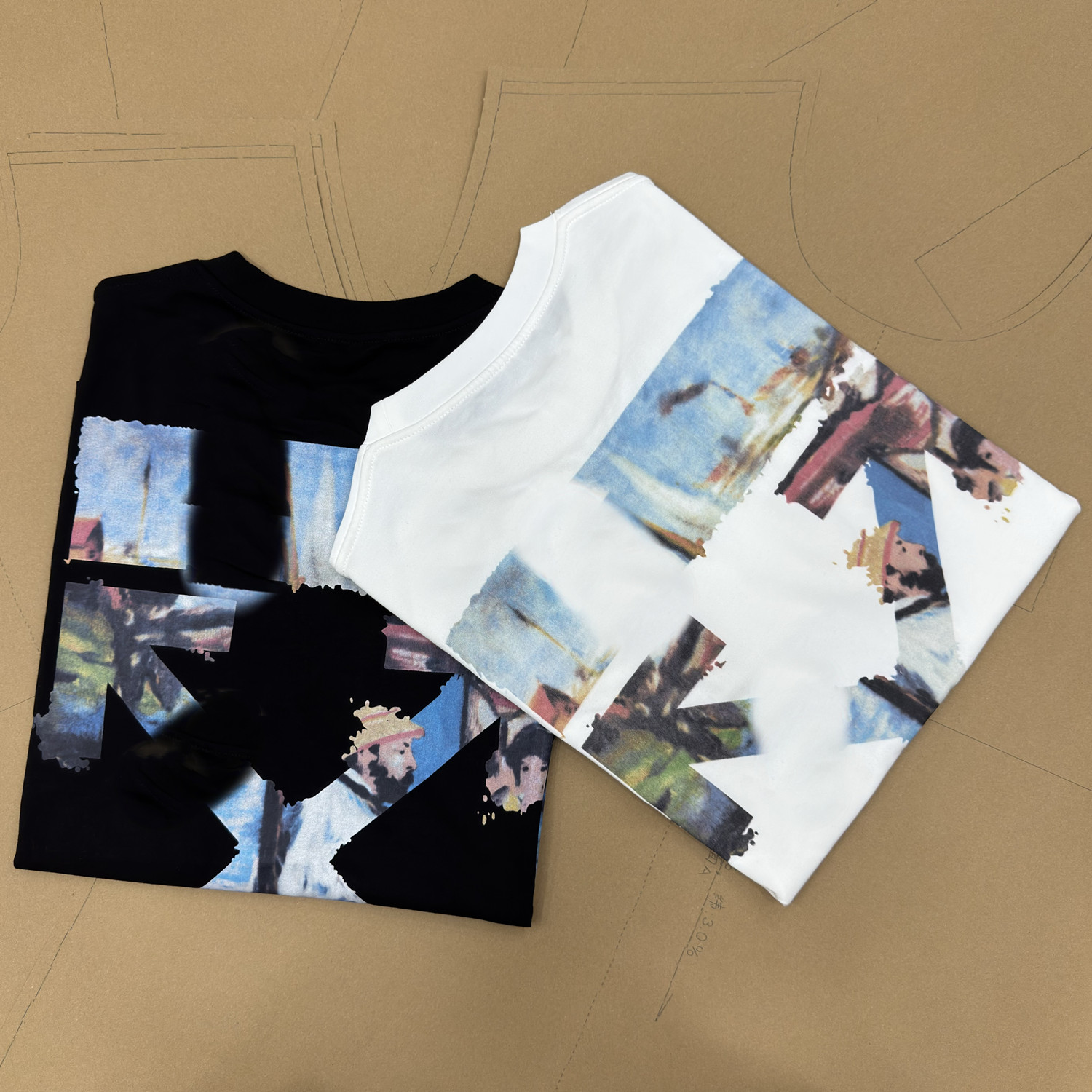 【0F莫奈油画】美式全棉短袖宽松T恤男女生同款