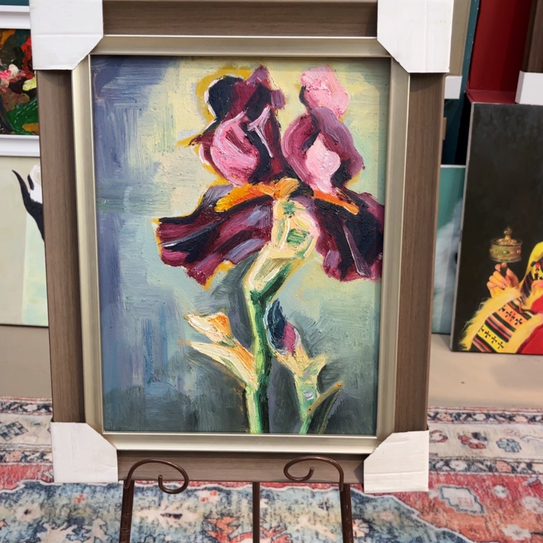 油画鸢尾花手绘油画