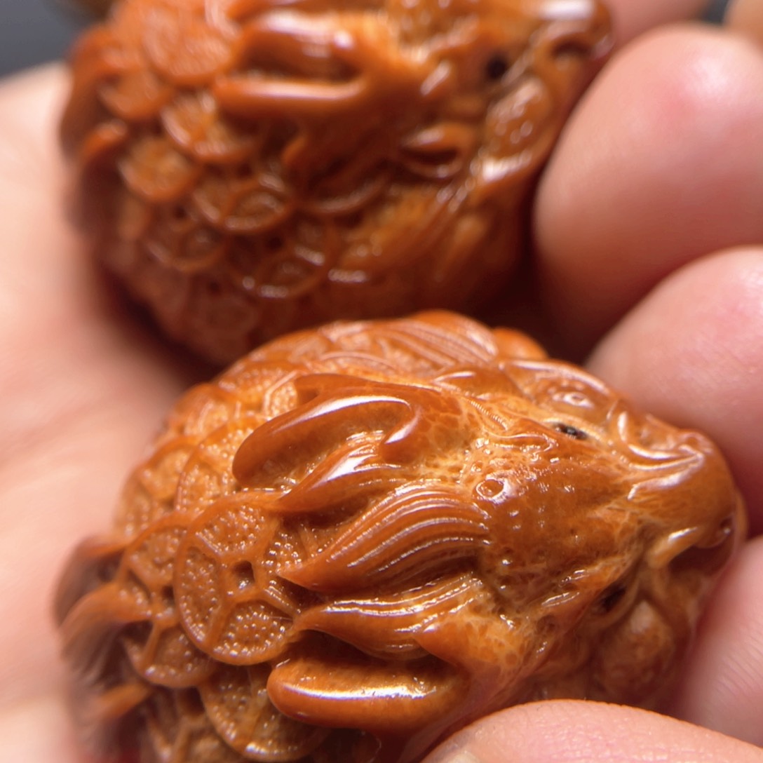 橄榄核手串/手链?****金币龙龟手球一对4.2左右