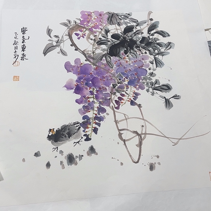 姜奇老师花鸟卷作品50×50